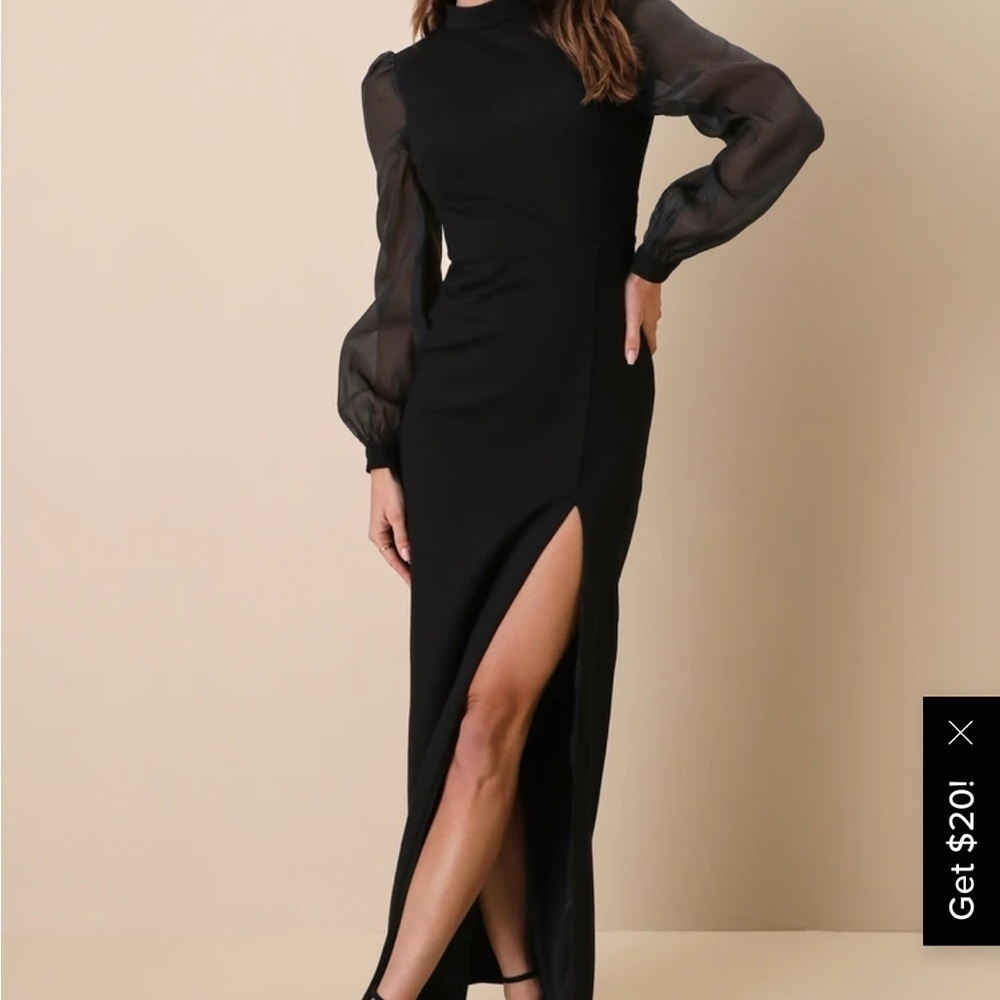 Lulus Seeking Sophistication Black Backless Balloon
Sheer Sleeve Maxi Dress, XL - Picture 12 of 13